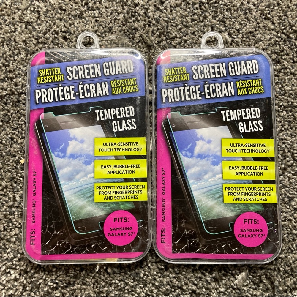 (2) Samsung Galaxy S7 Tempered Screen Guard Shatter Resistant Anti-Fingerprint